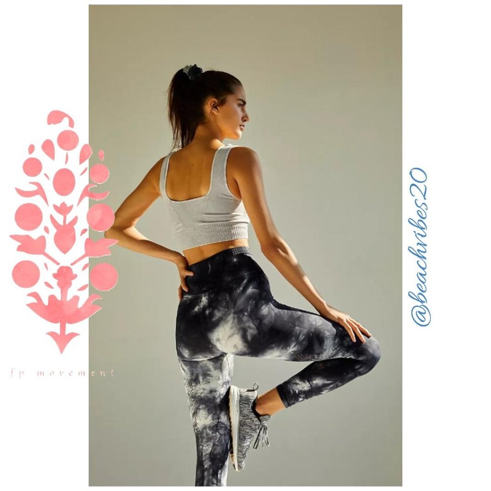 FP MOVEMENT BY FREE PEOPLE High-Rise 7/8 Good Karma Tie-Dye XS/S NWOT